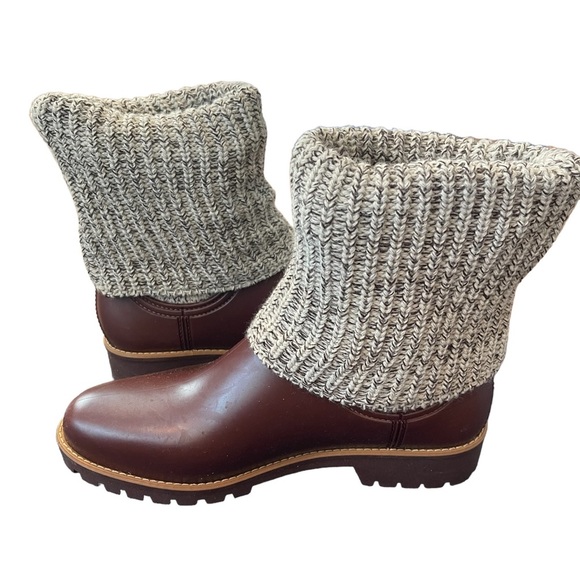 BERNARDO Brown leather boots with sweater top Size 9 - Picture 3 of 7